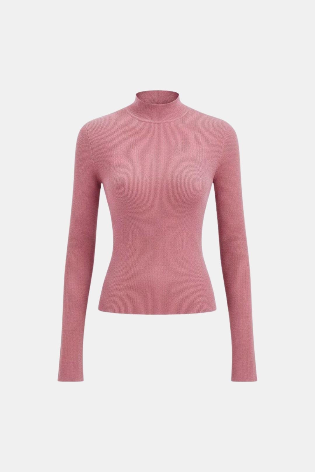 Top En Maille Avec Col Montant Et Manches Longues Pour Femme | Idéal Pour Usage Quotidien