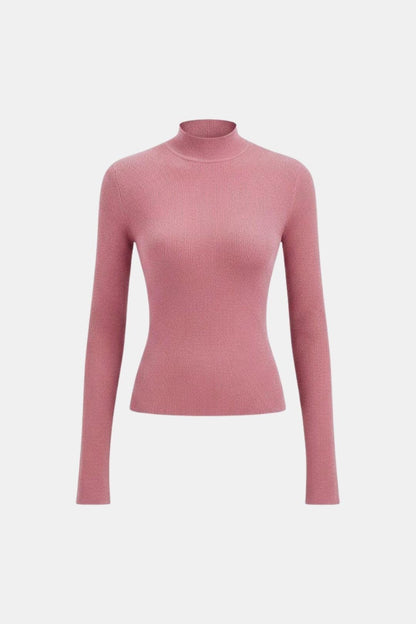 Top En Maille Avec Col Montant Et Manches Longues Pour Femme | Idéal Pour Usage Quotidien