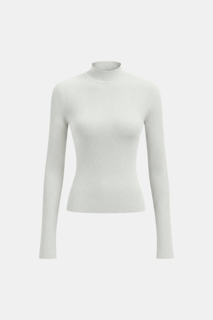 Top En Maille Avec Col Montant Et Manches Longues Pour Femme | Idéal Pour Usage Quotidien