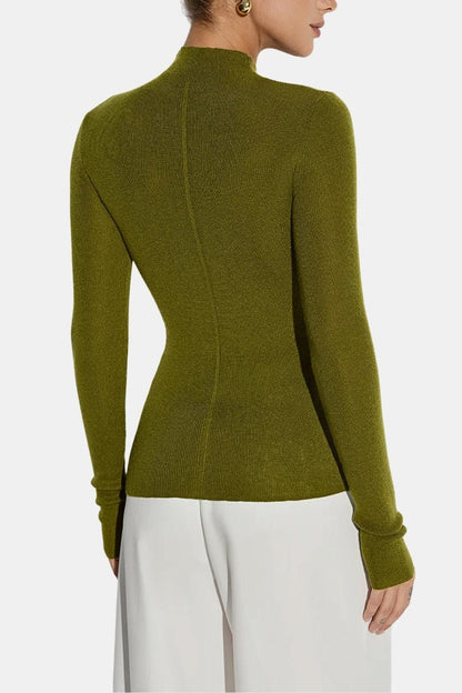 Top En Maille Avec Col Montant Et Manches Longues Pour Femme | Idéal Pour Usage Quotidien