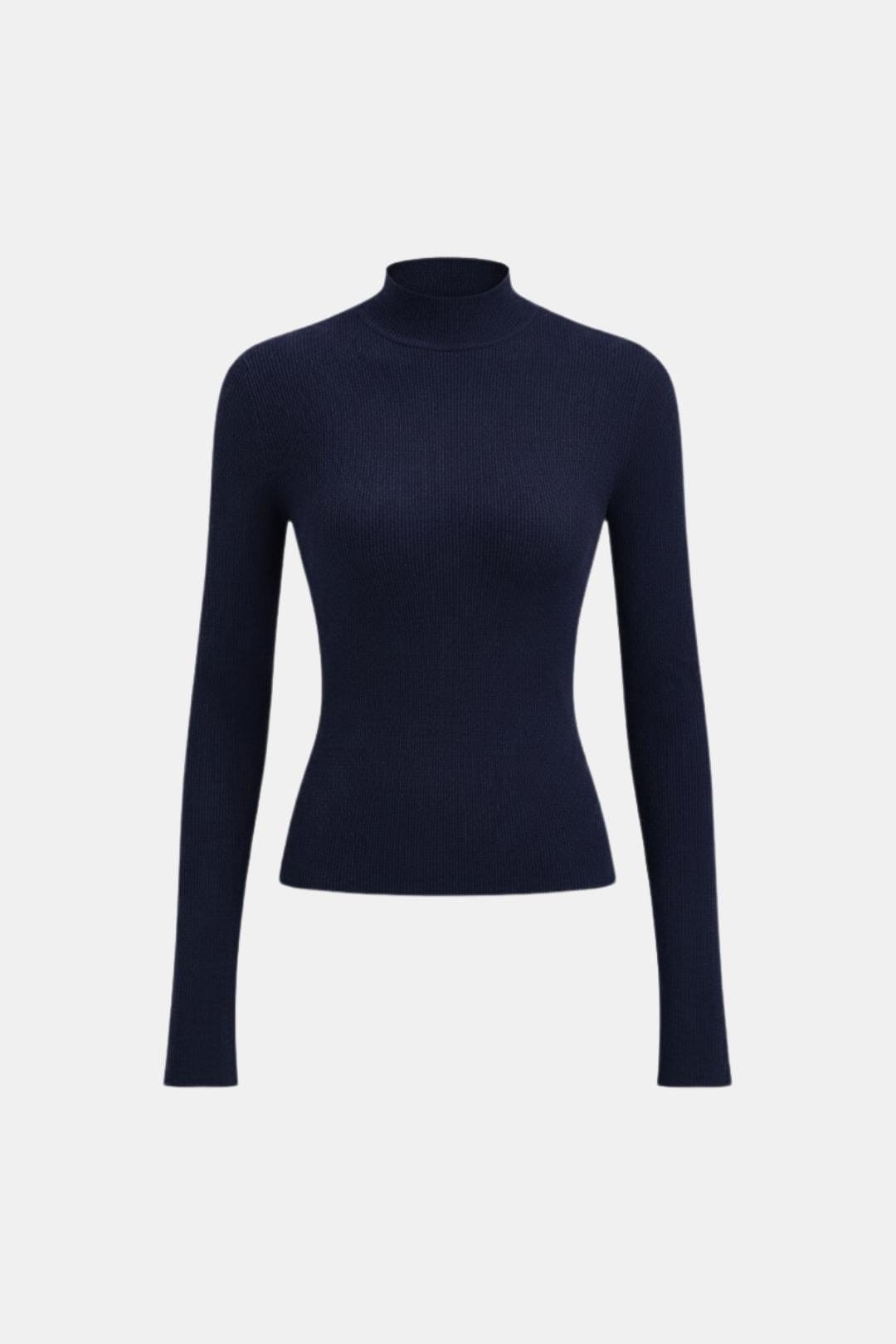 Top En Maille Avec Col Montant Et Manches Longues Pour Femme | Idéal Pour Usage Quotidien