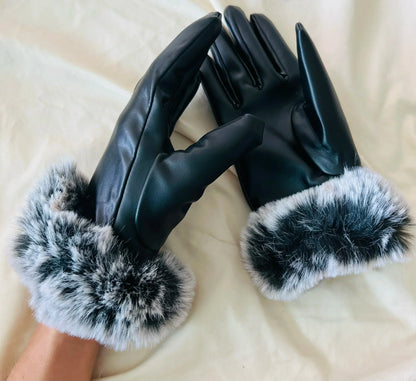 Gants d’Hiver avec Bord en Fausse Fourrure pour Femme | Idéals pour les Journées Froides