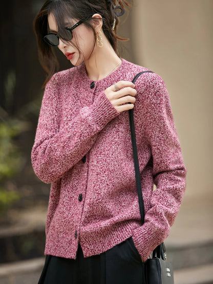 Cardigan boutonné à col rond pour femme | Idéal pour l’automne et le quotidien