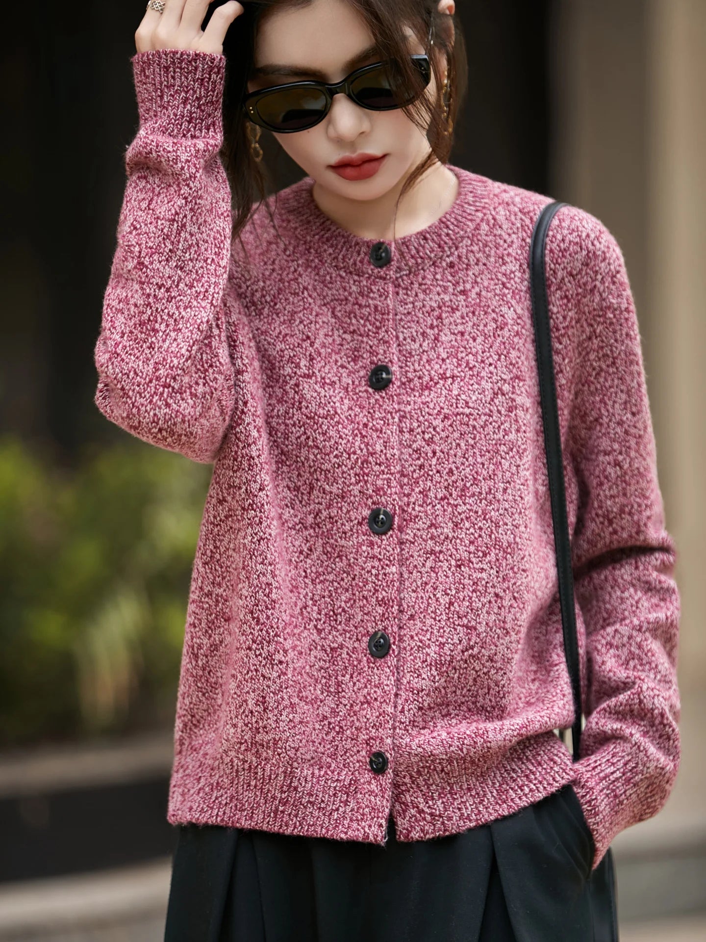 Cardigan boutonné à col rond pour femme | Idéal pour l’automne et le quotidien