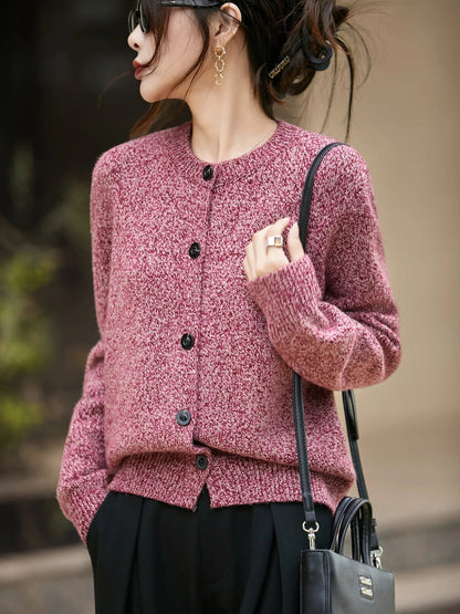 Cardigan boutonné à col rond pour femme | Idéal pour l’automne et le quotidien