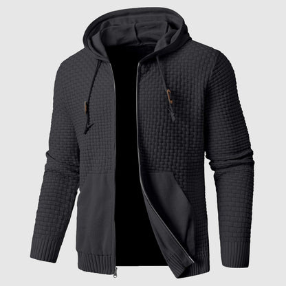 Veste à capuche zippée texturée pour hommes