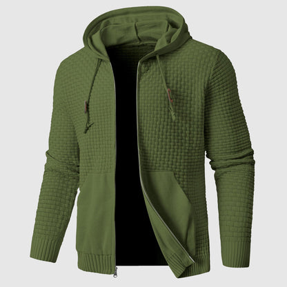 Veste à capuche zippée texturée pour hommes