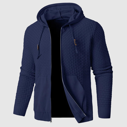 Veste à capuche zippée texturée pour hommes