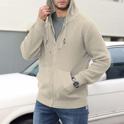 Veste à capuche zippée texturée pour hommes