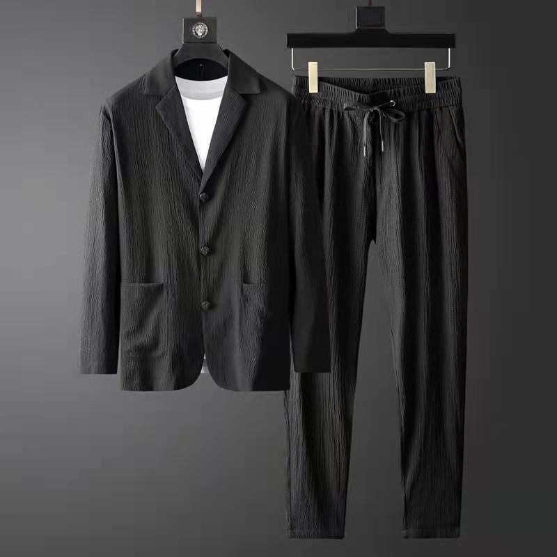 Ensemble Blazer et Pantalon avec Taille Élastique pour Homme | Idéal pour Mi-Saison