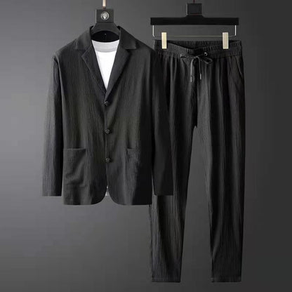Ensemble Blazer et Pantalon avec Taille Élastique pour Homme | Idéal pour Mi-Saison
