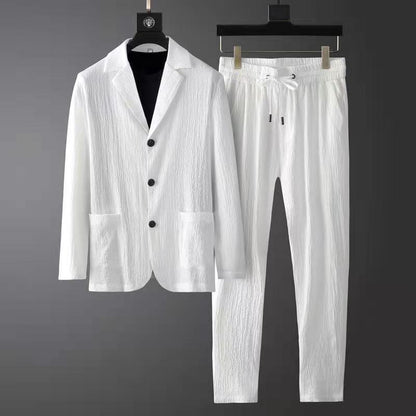 Ensemble Blazer et Pantalon avec Taille Élastique pour Homme | Idéal pour Mi-Saison