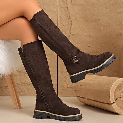 Bottes hautes zippées pour femmes