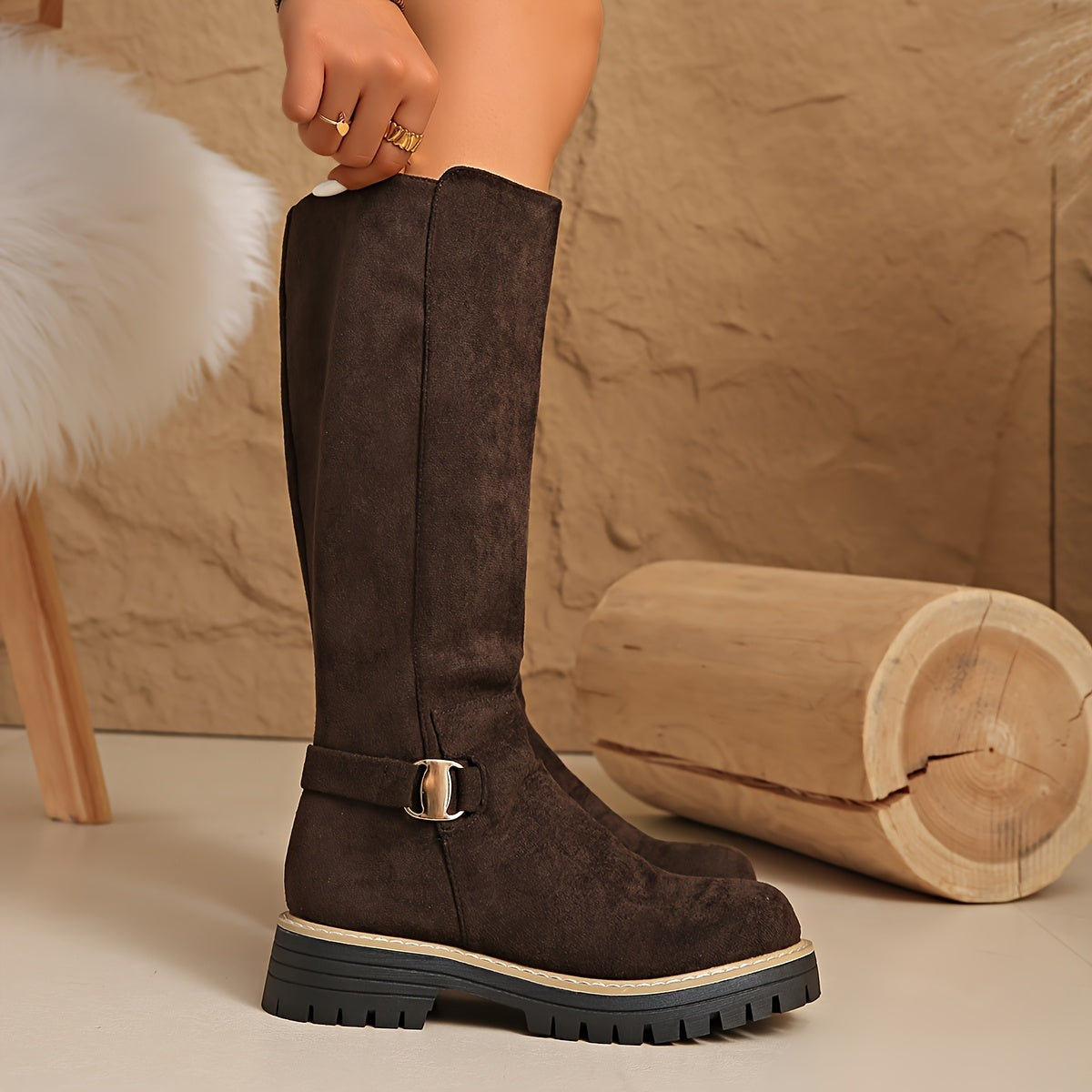 Bottes hautes zippées pour femmes