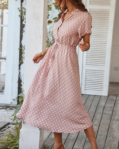 Robe à Pois avec Encolure en V pour Femme | Idéale pour l'Été ou les Sorties du Soir        Ask ChatGPT