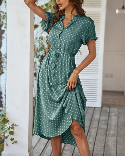 Robe à Pois avec Encolure en V pour Femme | Idéale pour l'Été ou les Sorties du Soir        Ask ChatGPT