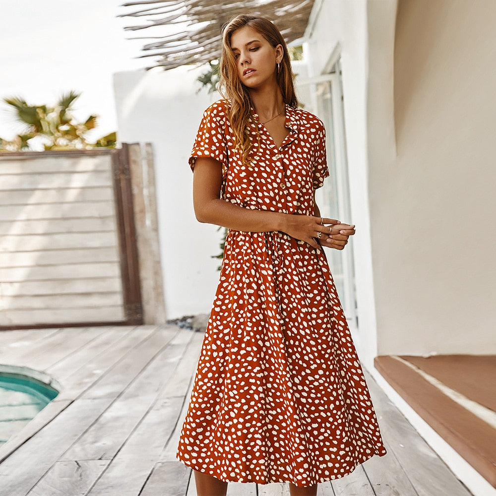 Robe à Pois avec Encolure en V pour Femme | Idéale pour l'Été ou les Sorties du Soir        Ask ChatGPT