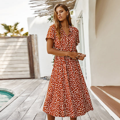 Robe à Pois avec Encolure en V pour Femme | Idéale pour l'Été ou les Sorties du Soir        Ask ChatGPT