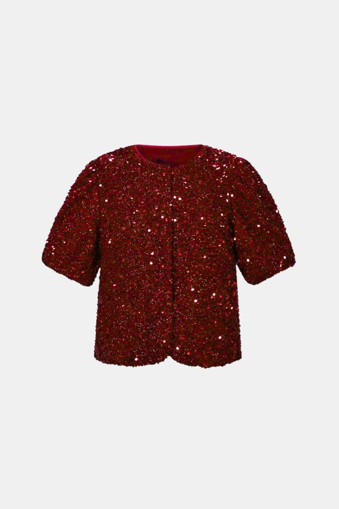 Top À Sequins Avec Manches Bouffantes Et Coupe Ample Pour Femme | Idéal Pour Occasions Festives