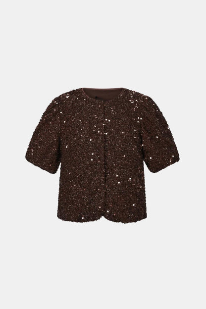 Top À Sequins Avec Manches Bouffantes Et Coupe Ample Pour Femme | Idéal Pour Occasions Festives