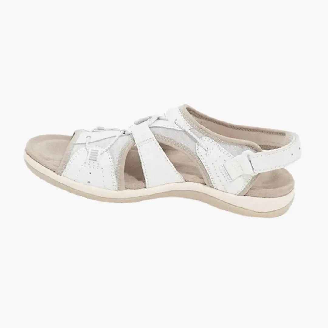Sandales À Bout Ouvert Avec Fermeture Velcro Et Lacets Élastiques Pour Femme | Idéal Pour L'été