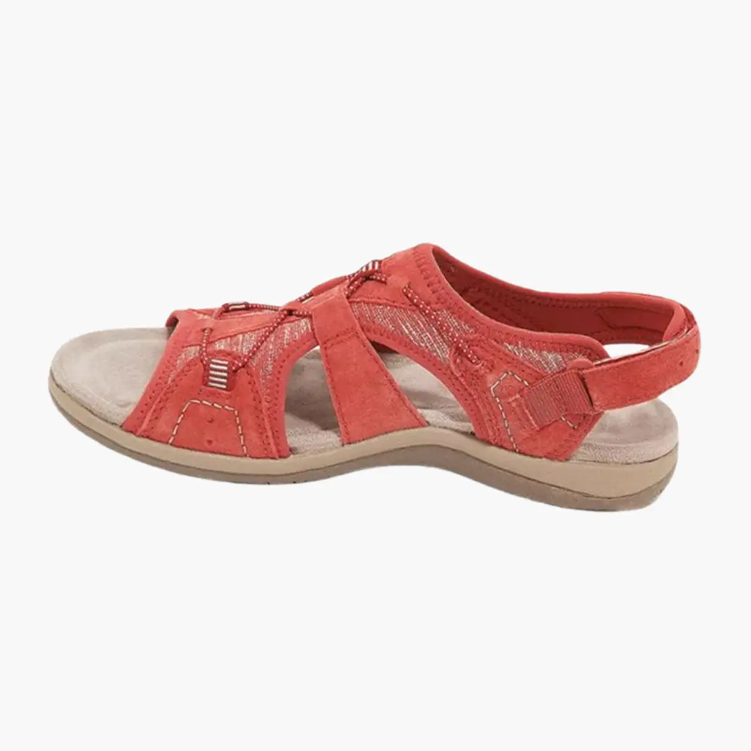 Sandales À Bout Ouvert Avec Fermeture Velcro Et Lacets Élastiques Pour Femme | Idéal Pour L'été