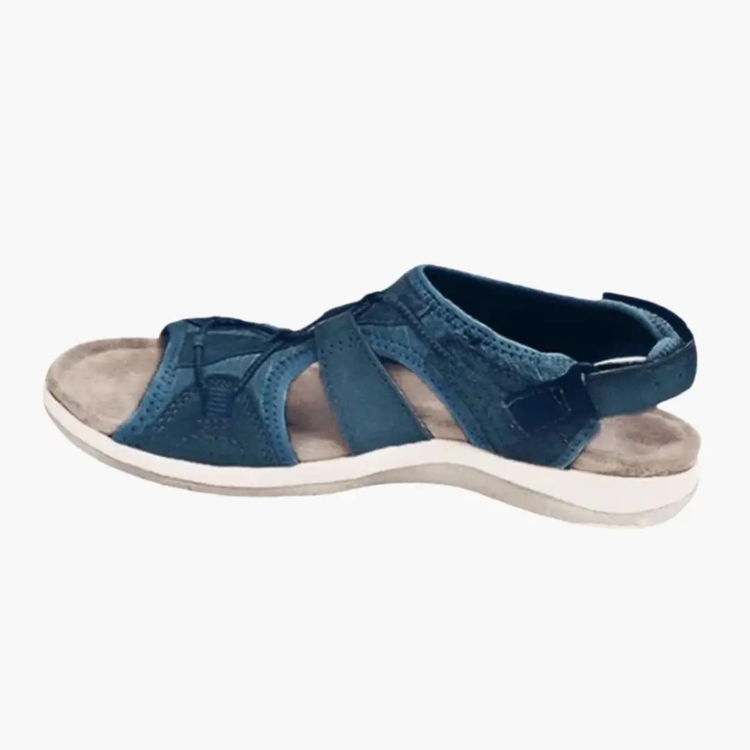Sandales À Bout Ouvert Avec Fermeture Velcro Et Lacets Élastiques Pour Femme | Idéal Pour L'été