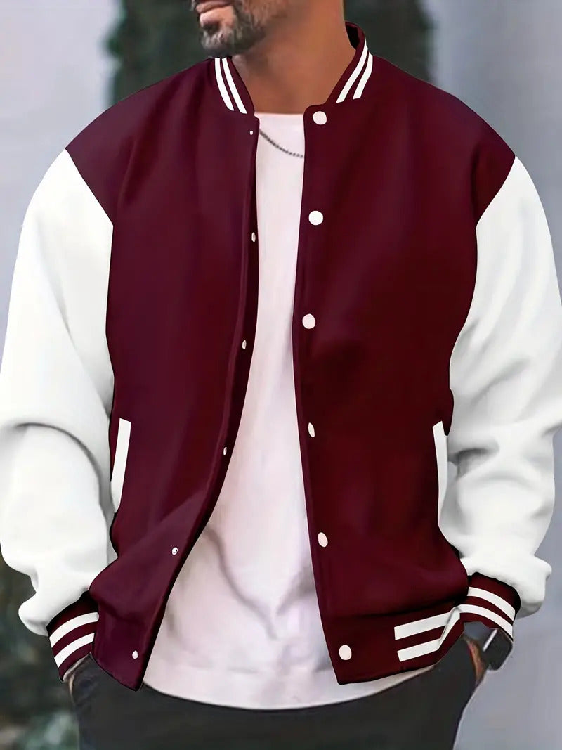 Veste bomber à manches bicolores pour hommes