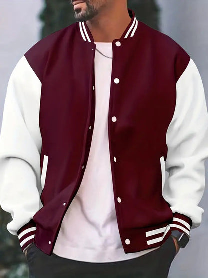 Veste bomber à manches bicolores pour hommes