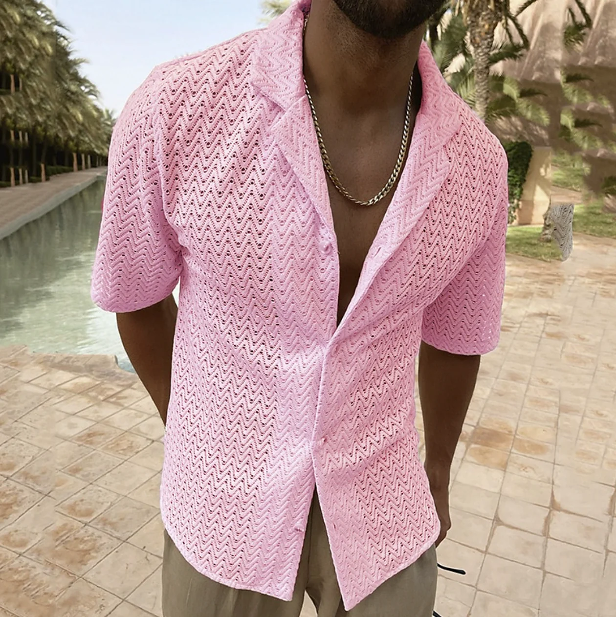 Chemise à Manches Courtes avec Conception Légère pour Homme | Idéale pour l'Été