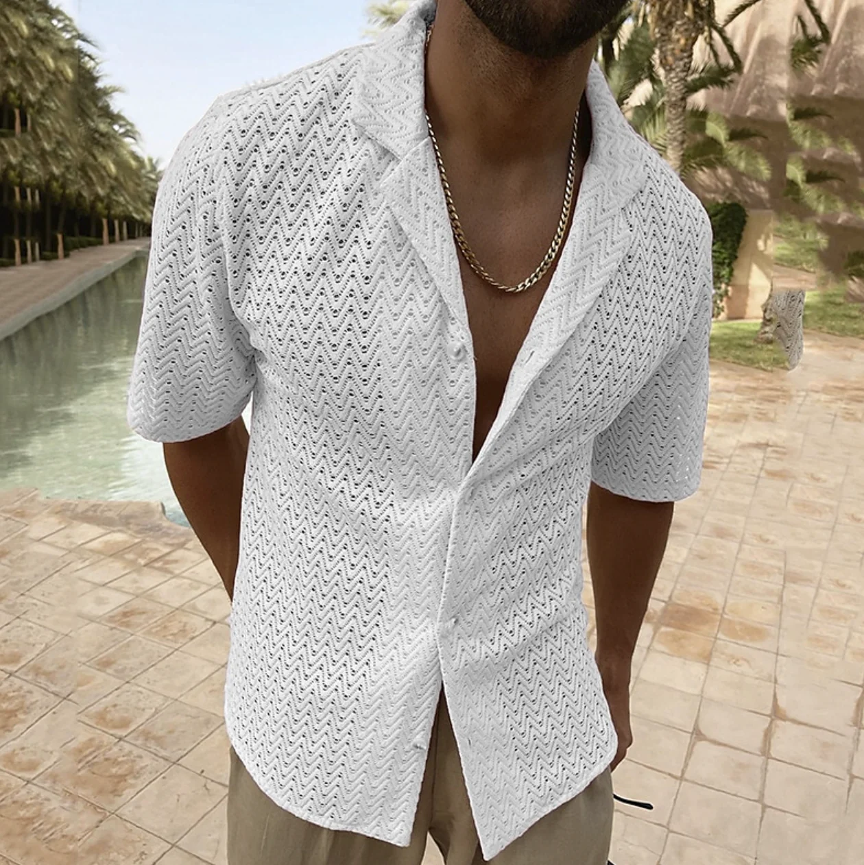 Chemise à Manches Courtes avec Conception Légère pour Homme | Idéale pour l'Été
