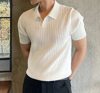 Polo à Manches Courtes avec Col en V pour Homme | Idéal pour l'Été