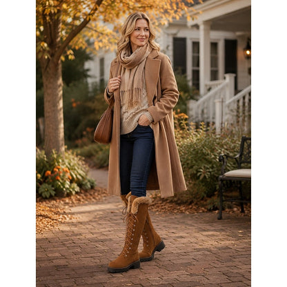 Bottes à lacets bordées de fourrure pour femmes