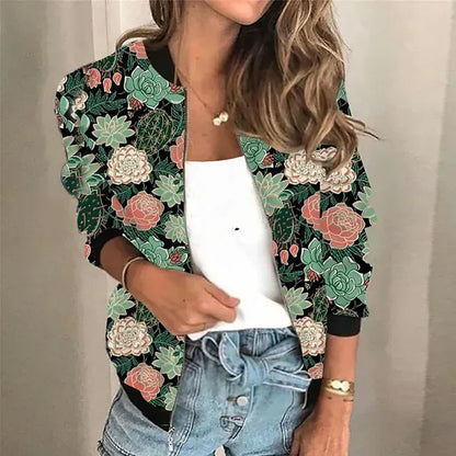 Veste zippée imprimée pour femmes | Idéal pour toutes les saisons