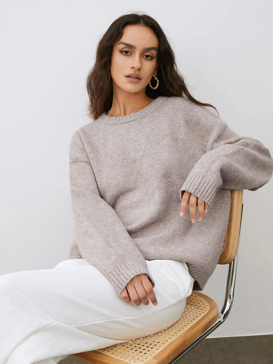 Pull À Col Rond En Maille pour Femme | Idéal pour Les Journées Fraîches