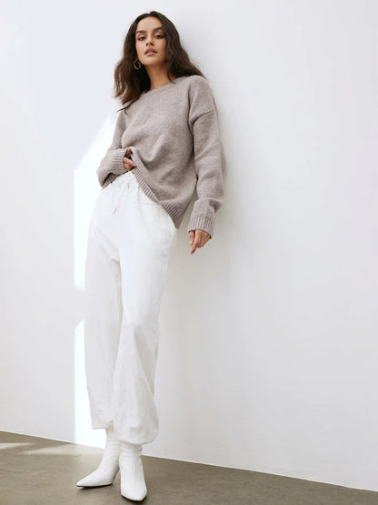 Pull À Col Rond En Maille pour Femme | Idéal pour Les Journées Fraîches