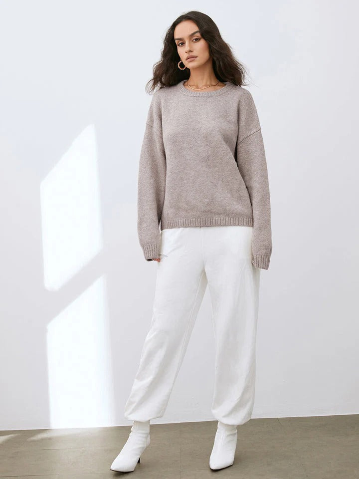 Pull À Col Rond En Maille pour Femme | Idéal pour Les Journées Fraîches