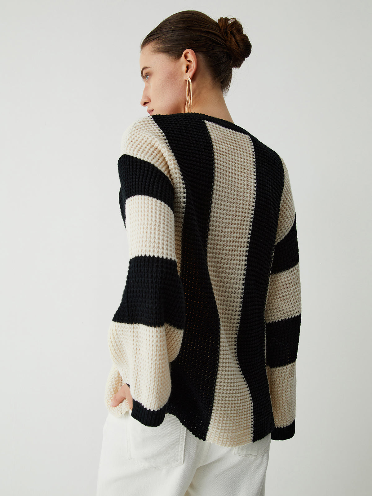 Pull À Rayures Verticales Avec Manches Longues Pour Femme | Idéal Pour Un Usage Quotidien