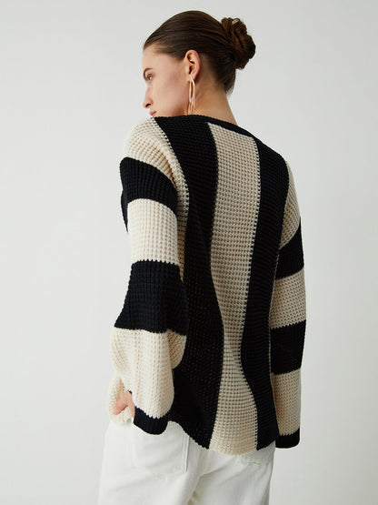 Pull À Rayures Verticales Avec Manches Longues Pour Femme | Idéal Pour Un Usage Quotidien