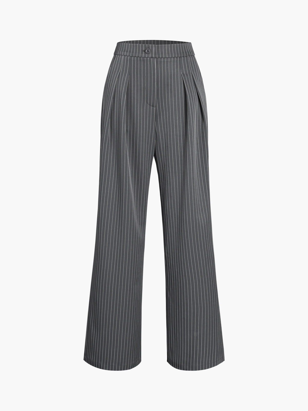 Pantalon à Rayures Fines avec Coupe Droite et Taille Structurée pour Femme | Idéal pour Bureau et Quotidien