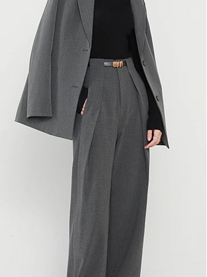 Pantalon Droit avec Poches et Taille Haute pour Femme | Idéal pour le Bureau et les Loisirs