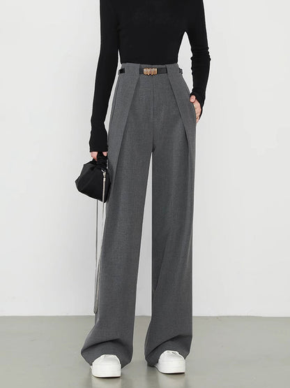 Pantalon Droit avec Poches et Taille Haute pour Femme | Idéal pour le Bureau et les Loisirs