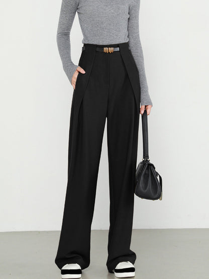 Pantalon Droit avec Poches et Taille Haute pour Femme | Idéal pour le Bureau et les Loisirs