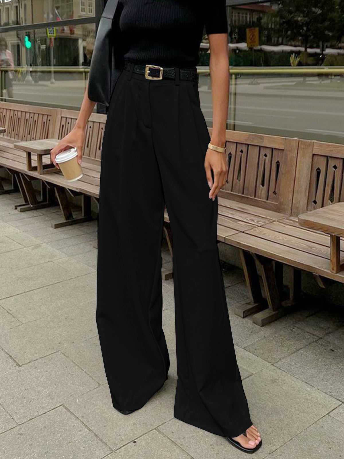Pantalon à Coupe Classique et Taille Régulière pour Femme | Idéal pour le Bureau et les Loisirs