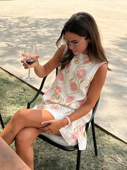 Robe Mini Sans Manches À Motif Floral Pour Femmes | Idéale Pour Les Journées D’Été Et Vacances