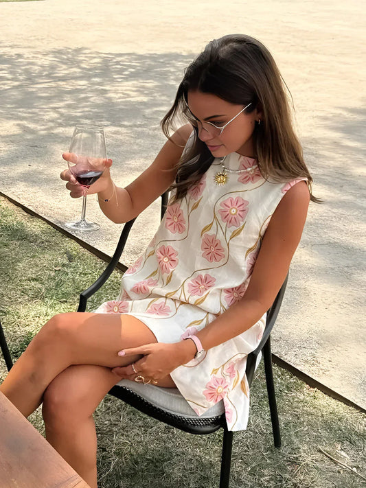 Robe Mini Sans Manches À Motif Floral Pour Femmes | Idéale Pour Les Journées D’Été Et Vacances