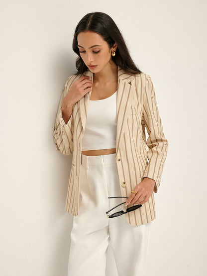 Blazer Imprimé avec Poches Et Boutons pour Femme | Idéal pour Le Travail Et Les Loisirs