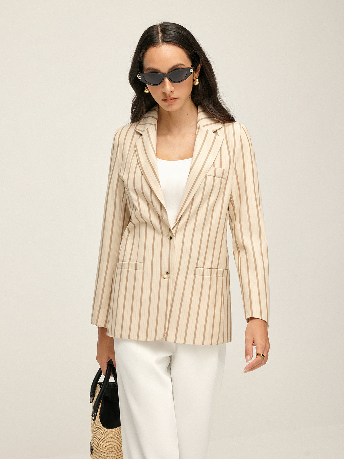 Blazer Imprimé avec Poches Et Boutons pour Femme | Idéal pour Le Travail Et Les Loisirs