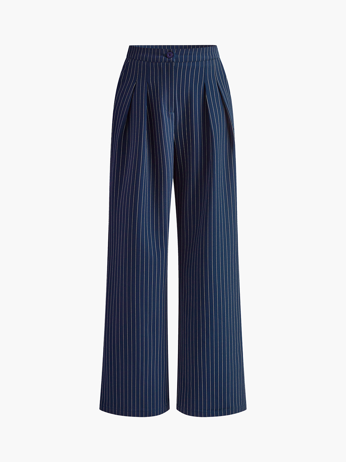 Pantalon à Rayures Fines avec Coupe Droite et Taille Structurée pour Femme | Idéal pour Bureau et Quotidien