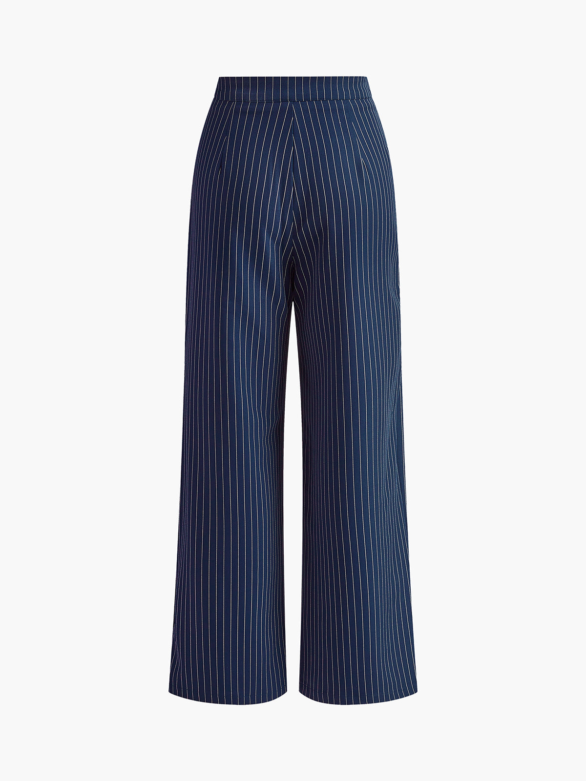 Pantalon à Rayures Fines avec Coupe Droite et Taille Structurée pour Femme | Idéal pour Bureau et Quotidien